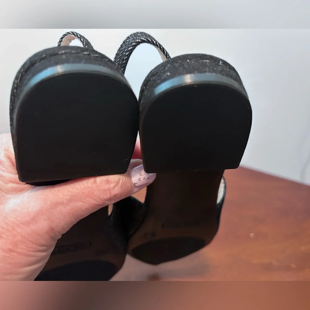 Nine West denim Babby pointy toe sling back flat 8M - Picture 9 of 14